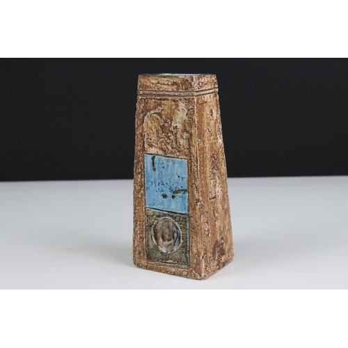 1 - Troika Coffin Vase marked Troika and initialled AB to base, 17cms high