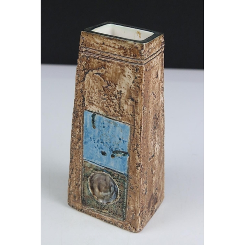 1 - Troika Coffin Vase marked Troika and initialled AB to base, 17cms high
