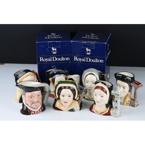 17 - Set of Royal Doulton Henry VIII and his Six Wives Character Jugs, medium size