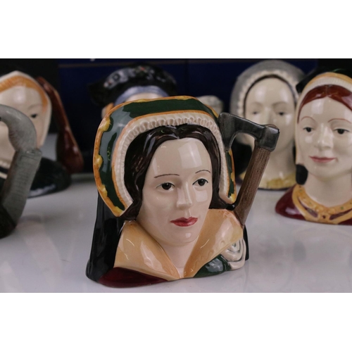 17 - Set of Royal Doulton Henry VIII and his Six Wives Character Jugs, medium size