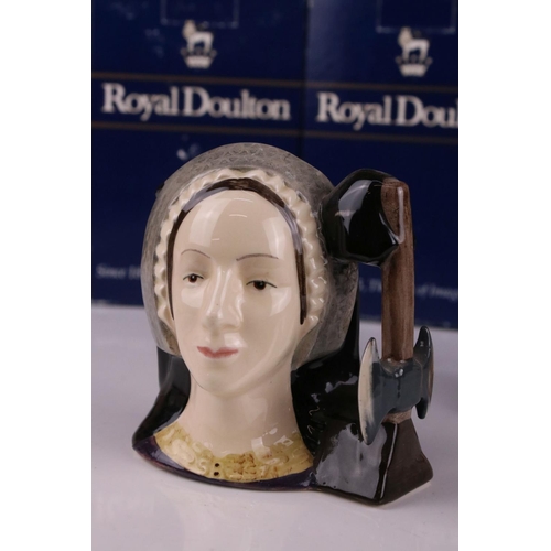 17 - Set of Royal Doulton Henry VIII and his Six Wives Character Jugs, medium size