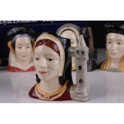 17 - Set of Royal Doulton Henry VIII and his Six Wives Character Jugs, medium size