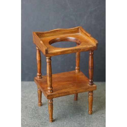182 - Hand Crafted  Miniature / Apprentice / Doll's Wooden Washstand, initialed F.& J.P. G to underside, 1... 
