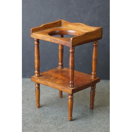 182 - Hand Crafted  Miniature / Apprentice / Doll's Wooden Washstand, initialed F.& J.P. G to underside, 1... 