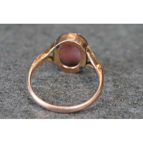 187 - Two cased hallmarked 9ct gold cameo rings.