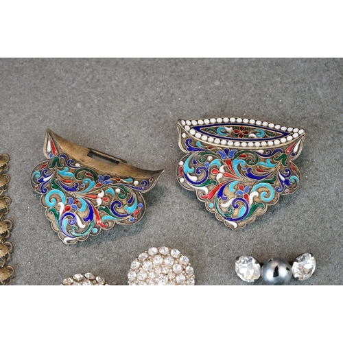 201 - A small collection of asian and islamic jewellery to include enamel examples.