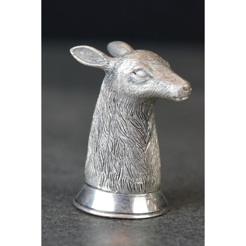 203 - Pair of silver plated condiments in the form of deer