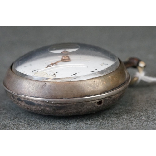 205 - A fully hallmarked sterling silver pair cased pocket watch.