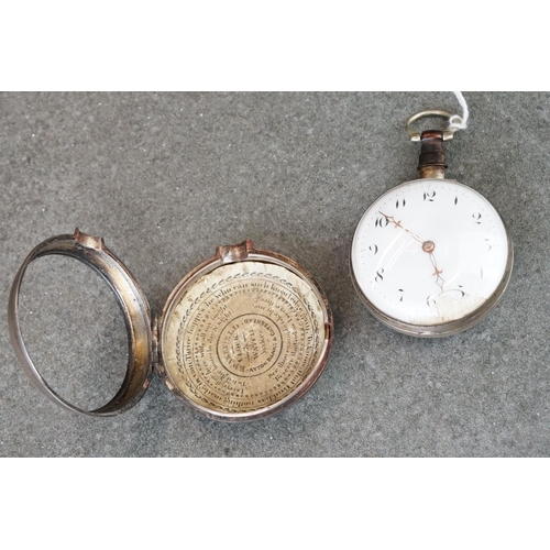 205 - A fully hallmarked sterling silver pair cased pocket watch.