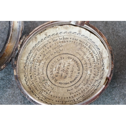 205 - A fully hallmarked sterling silver pair cased pocket watch.