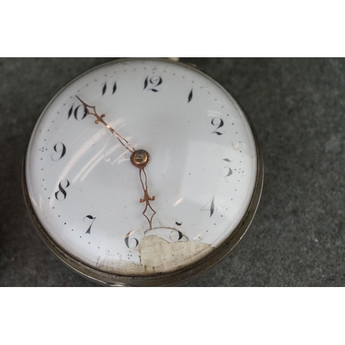 205 - A fully hallmarked sterling silver pair cased pocket watch.