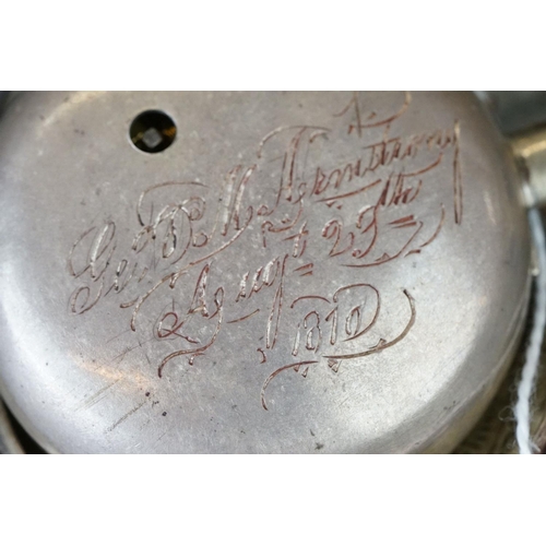 205 - A fully hallmarked sterling silver pair cased pocket watch.