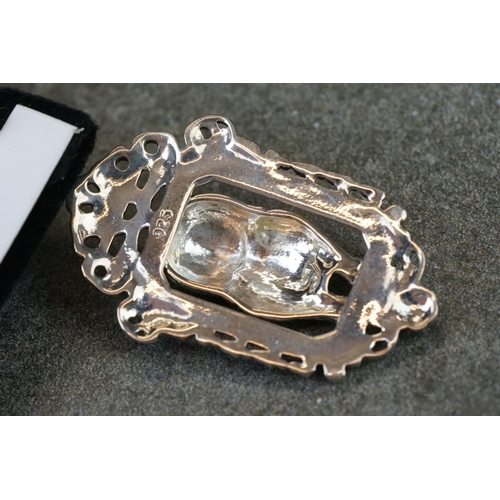 206 - Cased pair of silver cat style earrings