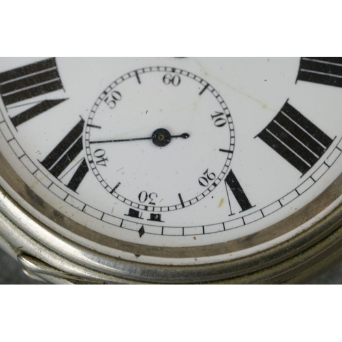 221 - An early 20th century top winding pocket watch with sub second hand to 6 o'clock