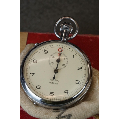 224 - An early 20th century Waltham full hunter pocket watch together with a pocket stop watch.