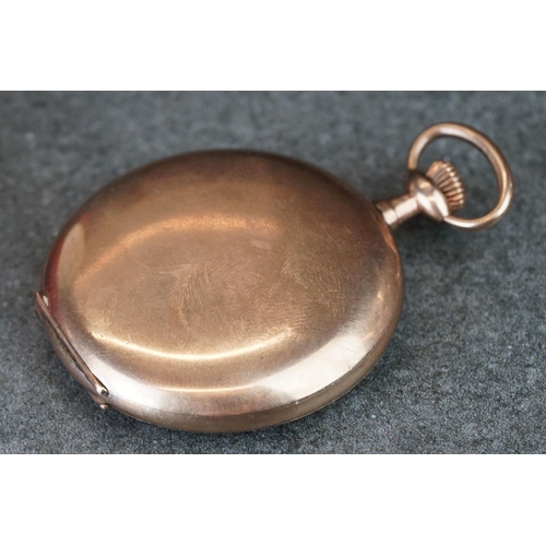 224 - An early 20th century Waltham full hunter pocket watch together with a pocket stop watch.