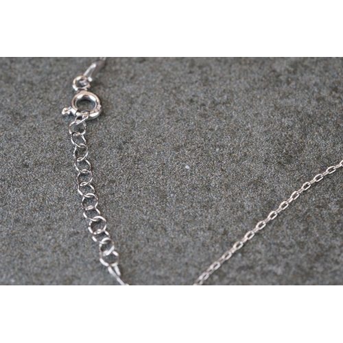 227 - Silver & CZ butterfly necklace