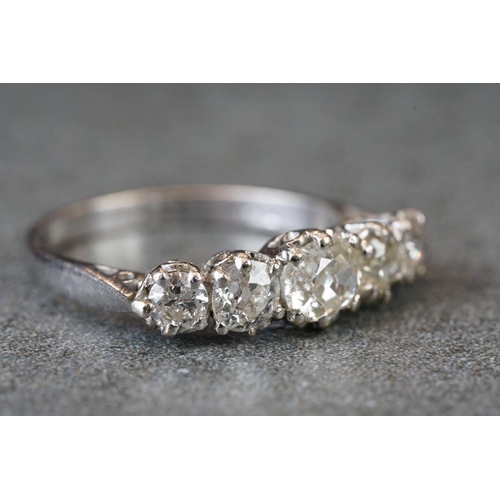 229 - Five stone graduated diamond ring of 1.65ct total weight