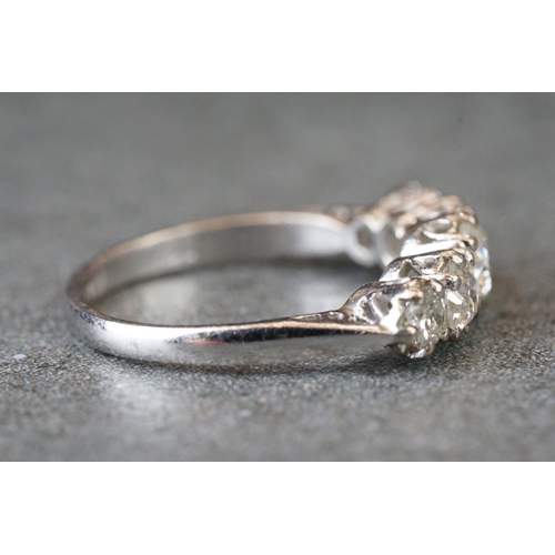 229 - Five stone graduated diamond ring of 1.65ct total weight