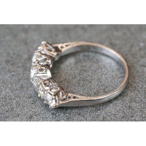 229 - Five stone graduated diamond ring of 1.65ct total weight