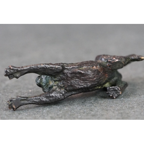 237 - Bronze sculpture of a stretching cat
