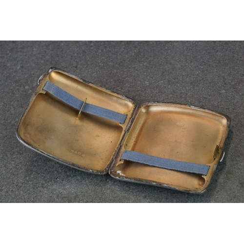 238 - Large silver case with nude enamel plaque