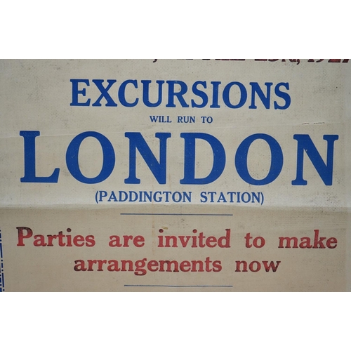 56 - Railway / Football interest - 1920's Original Great Western Railway Travel Poster for Football Assoc... 