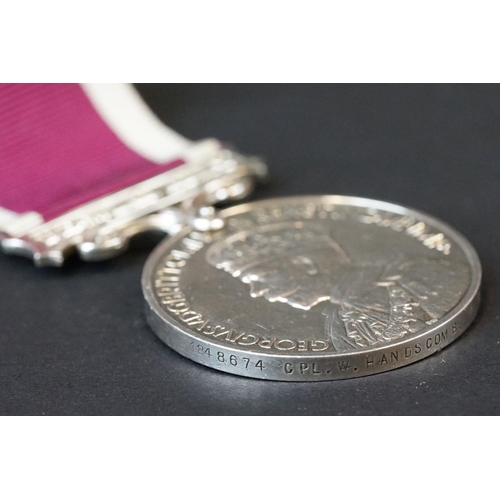 17 - A Full Size British George V Army Long Service And Good Conduct Medal, Named And Issued To No.184867... 