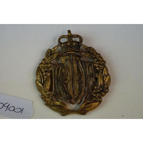 40 - A Collection Of Three Royal Air Force / RAF Brass Cap Badges To Include Kings Crown, Queens Crown An... 