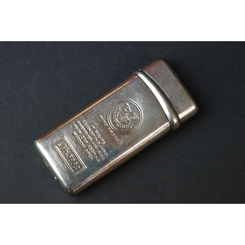 46 - A Cased Set Of Five American Military Buttons Together With An American Wind Proof Lighter.