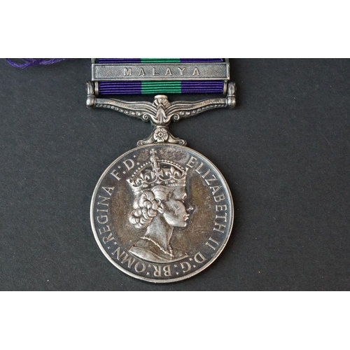 54 - A Full Size British General Service Medal With Malaya Clasp, Named And Issued To No.23276665 Private... 