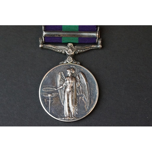 54 - A Full Size British General Service Medal With Malaya Clasp, Named And Issued To No.23276665 Private... 