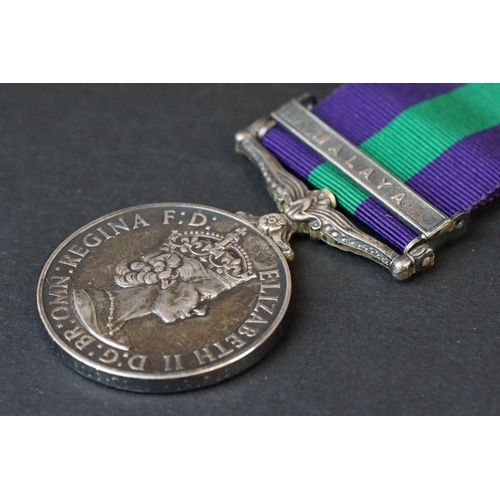 54 - A Full Size British General Service Medal With Malaya Clasp, Named And Issued To No.23276665 Private... 