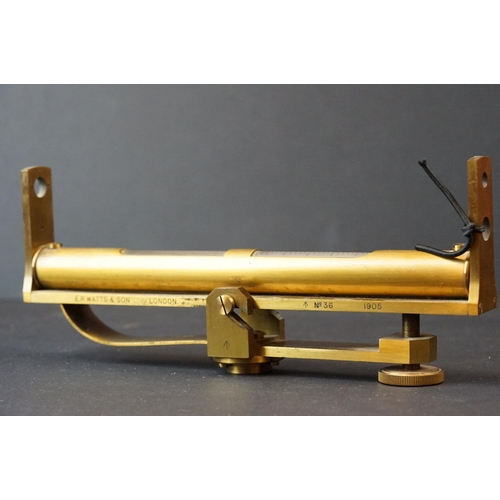 58 - A Pre World War One British Military Issued No.36 Theodolite By E.R. Watts Of London, Dated 1905, In... 