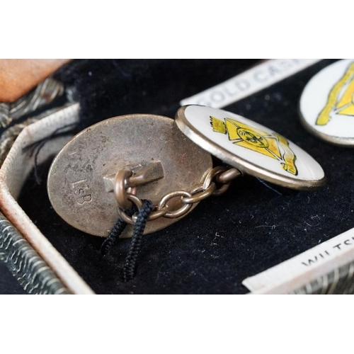 67 - A Pair Of The Wiltshire Regiment Cased Cufflinks With Enamel Decoration.