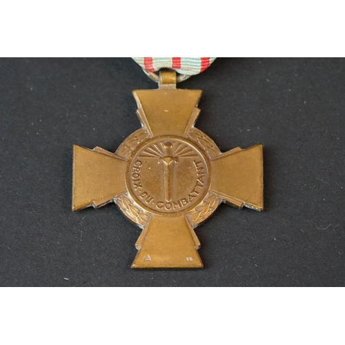 77 - A Full Size World War One French Croix du Combattant Cross Medal Complete With Correct And Original ... 