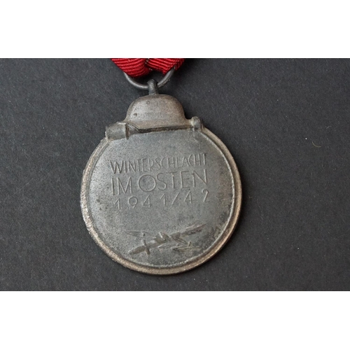 79 - A Full Size World War Two German Eastern Campaign- Winterschlacht Im Osten Medal Complete With Corre... 