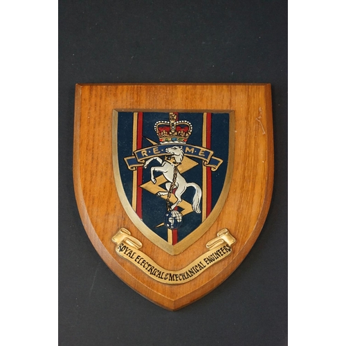 100 - A Collection Of Four British Military Wall Plaques To Include The Royal Electrical And Mechanical En... 