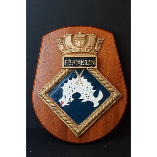 101 - Two British Military Wall Plaques To Include HMS Tiptoe And HMS Franklin.