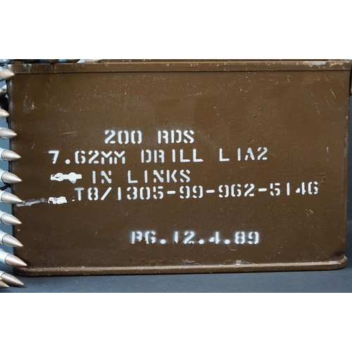 117 - A British Military 7.62mm Ammunition Box Complete With Drill Rounds.