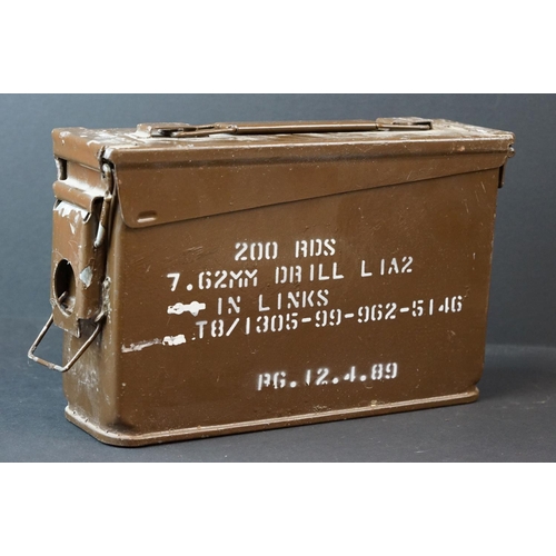 117 - A British Military 7.62mm Ammunition Box Complete With Drill Rounds.