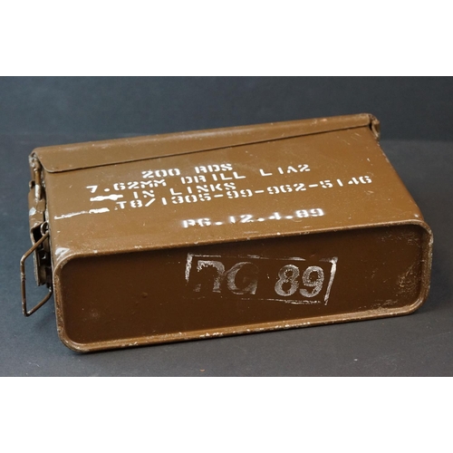 117 - A British Military 7.62mm Ammunition Box Complete With Drill Rounds.