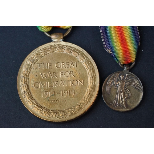 122 - A Full Size British World War One Medal Pair To Include The Great War Of Civilisation Victory Medal ... 