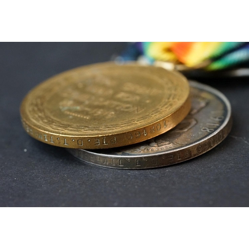 122 - A Full Size British World War One Medal Pair To Include The Great War Of Civilisation Victory Medal ... 