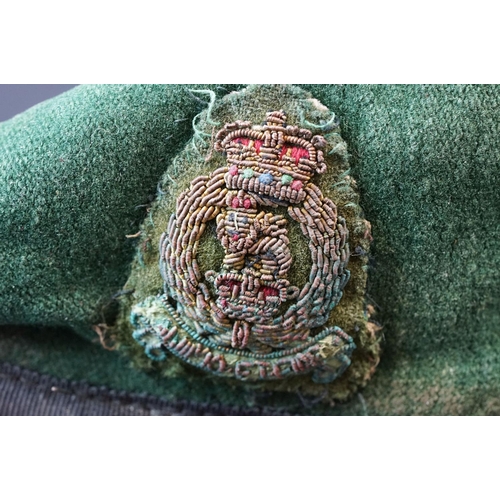 130 - A Vintage British Armed Forces Green Beret With Original Cloth Beret Badge.