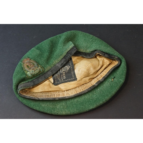 130 - A Vintage British Armed Forces Green Beret With Original Cloth Beret Badge.