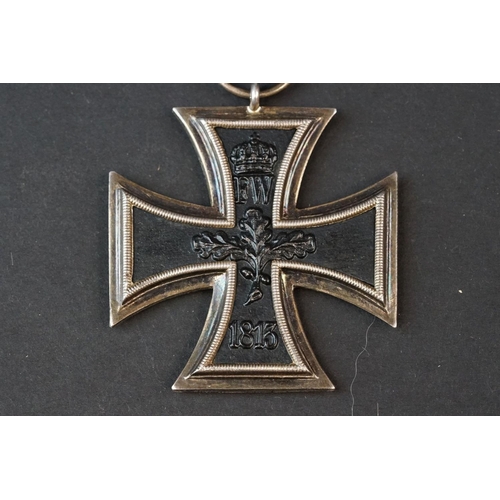 136 - A Full Size World War One German Imperial Iron Cross Medal Complete With Correct Ribbon Together Wit... 