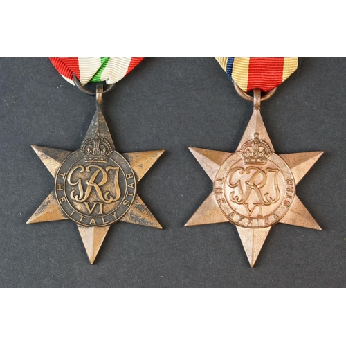 138 - A Full Size British World War Two Medal Group Of Three To Include The Africa Star, The Italy Star An... 