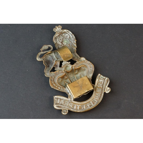 155 - A Victorian British Military Brass Marines Pouch Badge, Lion On Top Of Queen Victoria's Crown With S... 