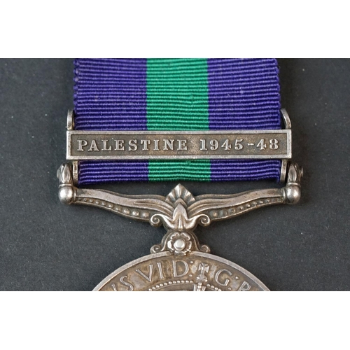 164 - A Full Size British General Service Medal With Palestine 1945-48 Clasp, Named And Issued To No.19005... 